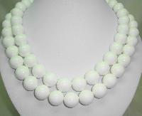 £40.00 - Vintage 80s Signed Monet Two Row Chunky White Bead Necklace Stunning!