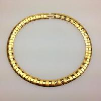 £23.00 - Vintage 80s Two Tone Finish Goldtone Fancy Collar Necklace Amazing 46cms