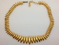 Vintage 50s Quality Goldtone Articulated Fancy Link Collar Necklace 46cms