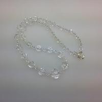 Vintage 50s Quality Crystal Glass Faceted Bead Necklace Stunning 53cms