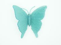 Vintage 60s Signed KD Denmark Early Plastic Teal Coloured Butterfly Brooch