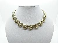 £23.00 - Vintage 50s Unsigned Jewelcraft Fancy Link Goldtone Articulated Necklace