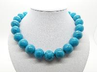 Stunning and Elegant Real Turquoise Chunky Bead Statement Necklace