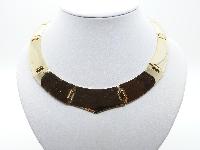 Vintage 80s Highly Polished Goldtone Collar Statement Necklace Amazing!