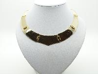 Vintage 80s Highly Polished Goldtone Collar Statement Necklace Amazing!