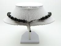 Fabulous and Stylish Black Crystal Glass Bead Faceted Necklace
