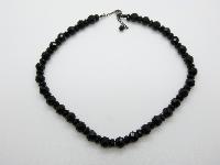 Fabulous and Stylish Black Crystal Glass Bead Faceted Necklace