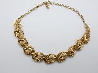 Vintage 50s Classy Signed Coro Heavy Fancy Link Goldtone Necklace
