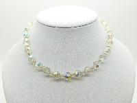 Vintage 50s Sparkling AB Crystal Glass Bead Necklace Super! 42cms