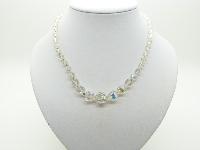 Vintage 50s Pretty AB Crystal Glass Bead Necklace 48cms Long