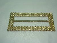 Vintage 50s Fab Large 2 Row AB Diamante Gold Buckle WOW