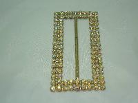 Vintage 50s Fab Large 2 Row AB Diamante Gold Buckle WOW