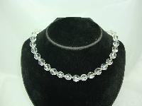 Vintage 50s Sparkling Crystal Glass Bead Necklace WOW