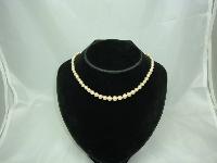 Vintage 50s Graduating Glass Faux Pearl Bead Necklace