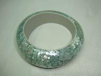 Vintage 50s Style Wide Chunky Mint Green MOP Bangle 