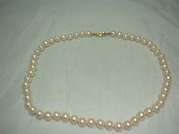 1950s Hand Knotted Simulated Faux Pearl Bead Necklace