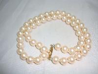 1950s Hand Knotted Simulated Faux Pearl Bead Necklace