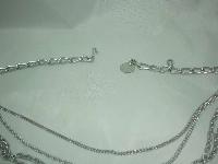 Vintage 50s Fab 9 Row Graduating Silver Chain Necklace