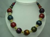 Vintage 70s Chunky Multicoloured Lucite Bead Necklace 