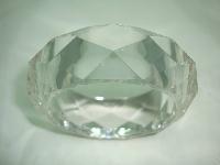 1950s Style Wide Chunky Clear Lucite Faceted Bangle WOW