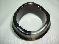 Vintage 80s Chunky Wide Brown Swirl Design Resin Lucite Cuff Bangle 