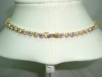 Vintage 50s Amazing AB Diamante Gold Cascade Drop Necklace