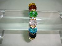 Beautiful Multicoloured Crystal and Diamanate Bead Stretch Bracelet  