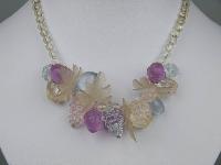 Vintage 70s Fabulous Colourful Fruits Lucite Cluster Bead Necklace WOW