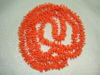 Vintage 60s Fab Long Bright Orange Lucite Plastic Coral Twig Necklace