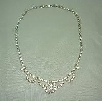 Vintage 50s Pretty Diamante Cascade Drop Sparkling Necklace