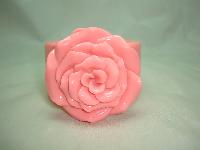 Fabulous Wide Chunky Pink Flower Acrylic Bangle Statement Piece!