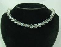 Vintage 50s Sparkling Crystal Glass Bead Necklace WOW