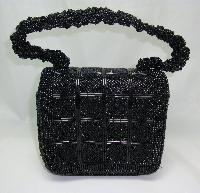 1950s Style Pretty Black Evening Box Style Handbag WOW!