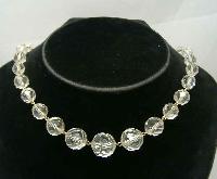 Art Deco Gold Wire Crystal Glass Bead Choker Necklace