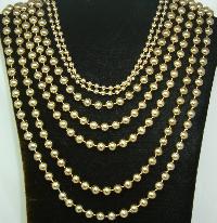 Vintage 50s Style Amazing Show Stopping 7 Row Gold Bead Necklace