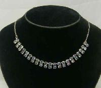 Vintage 50s AB Carnival Double Row Diamante Necklace
