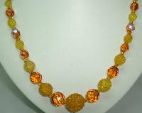 1950s Amber Citrine Crystal Glass Sugar Bead Necklace