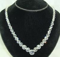 1950s Beautiful Faceted Crystal Glass Bead Necklace WOW