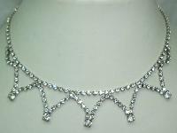 Vintage 50s Quality Sparkling Diamante 5 Drop Necklace