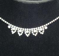 Vintage 50s Sparkling Pretty Diamante Drop Necklace