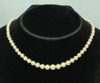 Vintage 50s Graduating Glass Faux Pearl Bead Necklace