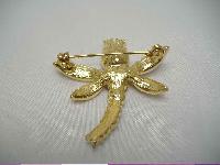 Vintage 80s Charming Blue Diamante Dragonfly Brooch WOW