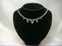Vintage 50s Quality Sparkling Diamante Drop Necklace
