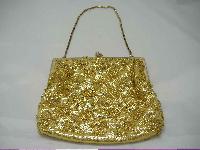 Vintage 1950s Fabulous Gold Bead Evening Purse Handbag