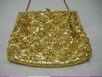 Vintage 1950s Fabulous Gold Bead Evening Purse Handbag