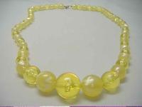 Vintage 50s Chunky Yellow Lucite Moonglow Bead Necklace