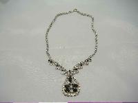 Vintage 50s Diamante Pendant Drop Choker Necklace WOW