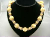 Vintage 50s Chunky Lucite Pastel Swirl Bead Necklace