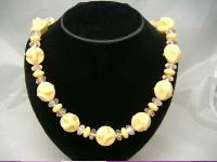Vintage 50s Chunky Lucite Pastel Swirl Bead Necklace