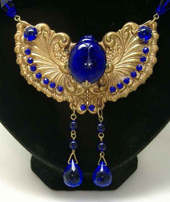 Egyptian Revival Scarab Beetle Necklace